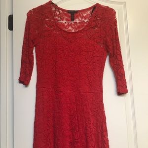Red lace dress